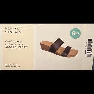 Black Contoured footbed sandals